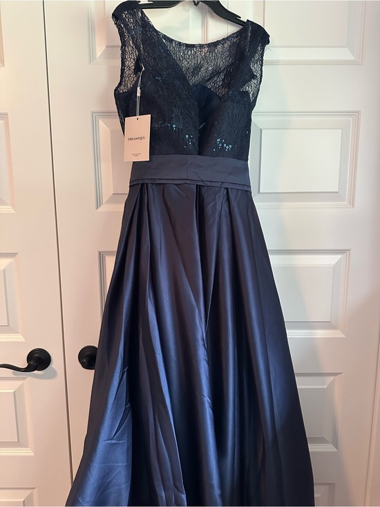 blue poplin dress Shirred Bodice Midi BF25-Promo1 Size:8-9 Y Black Sequin